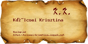 Kölcsei Krisztina névjegykártya