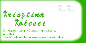 krisztina kolcsei business card